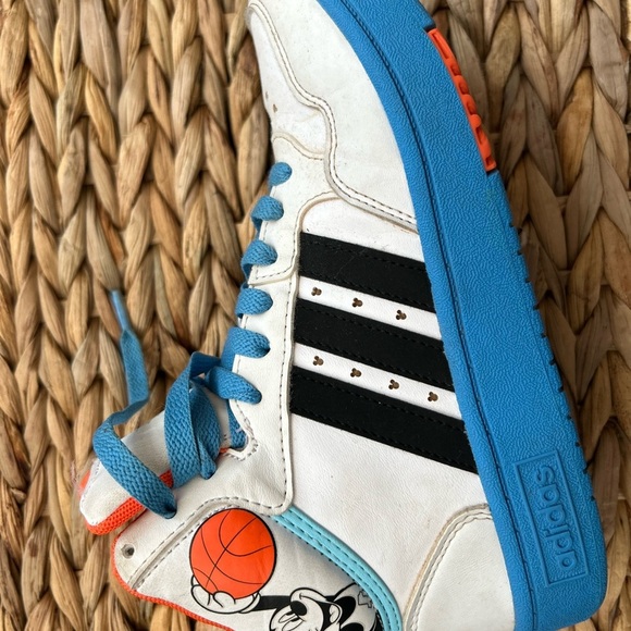 Adidas White and Blue High-Top Sneakers Mickey size 4 - Picture 9 of 9